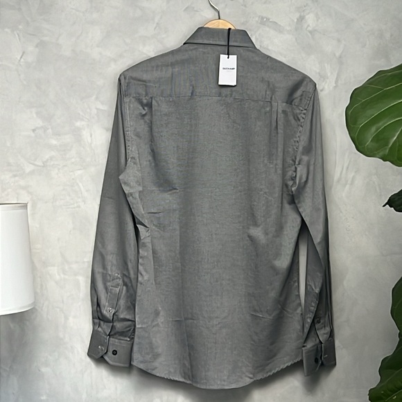 NWT Duchamp London Grey Textured Dot Dress Shirt, Size M - Picture 7 of 7